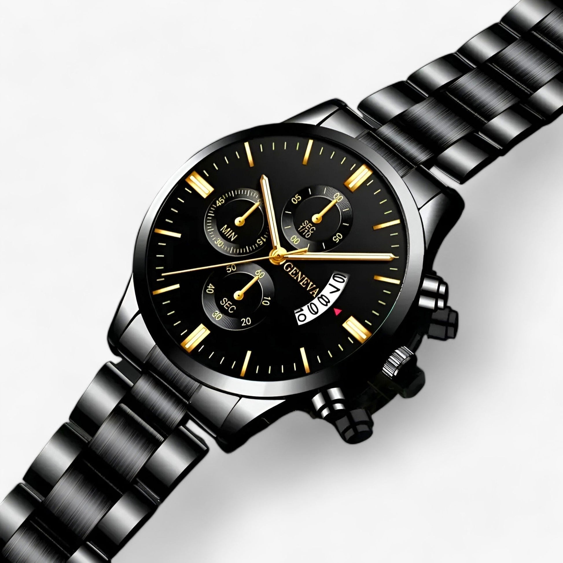 Luxury Black Quartz Men's Watch - Caspian-Nora Luxe