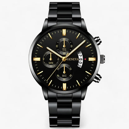 Luxury Black Quartz Men's Watch - Caspian-Nora Luxe
