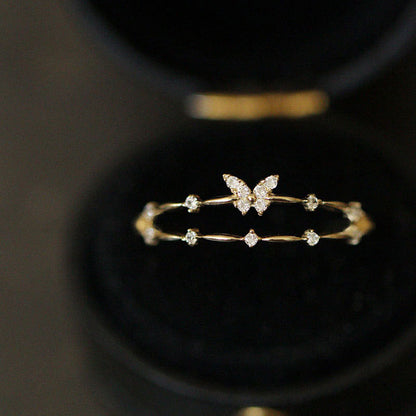 Luxury Butterfly Ring with Sparkling Zirconia - Aurielle-Gold-Nora Luxe