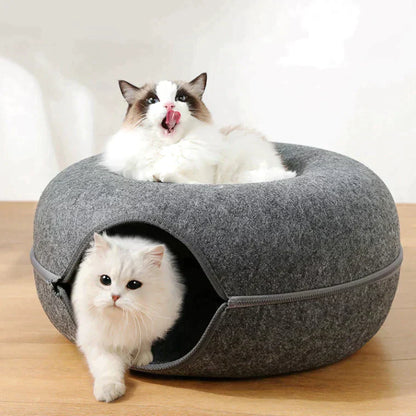 Luxury Cat Bed and Playhouse - WhiskerNest-Black-Nora Luxe