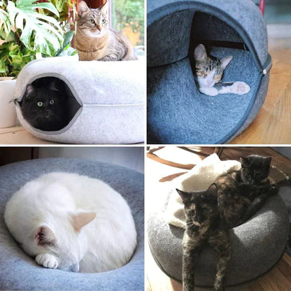 Luxury Cat Bed and Playhouse - WhiskerNest-Black-Nora Luxe