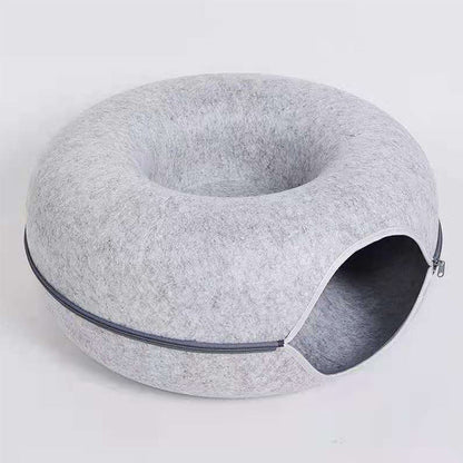 Luxury Cat Bed and Playhouse - WhiskerNest-Gray-Nora Luxe