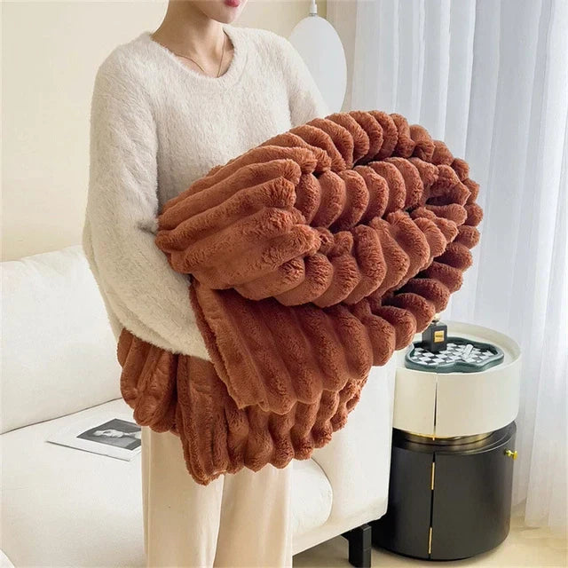 Luxury Comfort Blanket - CozyWrap-Caramel-Nora Luxe