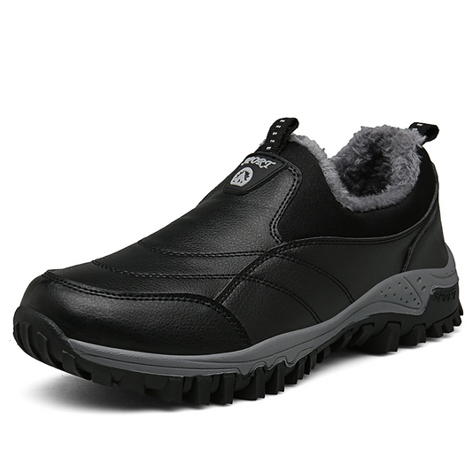 Luxury Ergonomic Men's Slip-Ons - Elias Comfort Fit-Black Lined-4.5-Nora Luxe