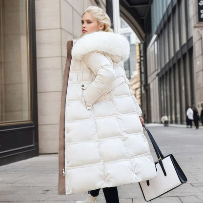 Luxury Faux Fur Winter Coat for Women - Amara-Brown-S-Nora Luxe