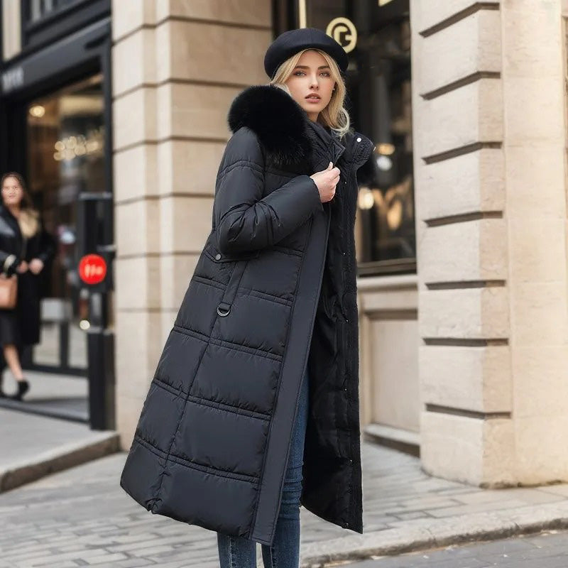 Luxury Faux Fur Winter Coat for Women - Amara-Brown-S-Nora Luxe