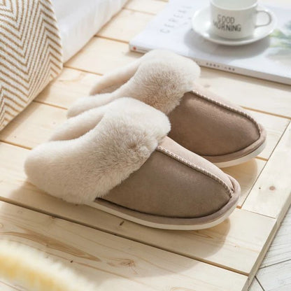 Luxury Faux Suede Women's Slippers - Celine-Beige-4.0-4.5-Nora Luxe