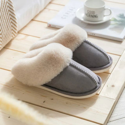 Luxury Faux Suede Women's Slippers - Celine-Light Gray-4.0-4.5-Nora Luxe