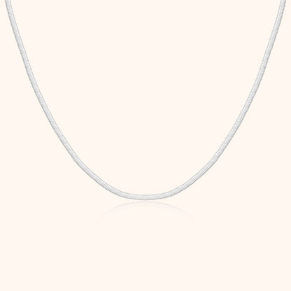 Luxury Flat Necklace - Elvira-Silver-Nora Luxe
