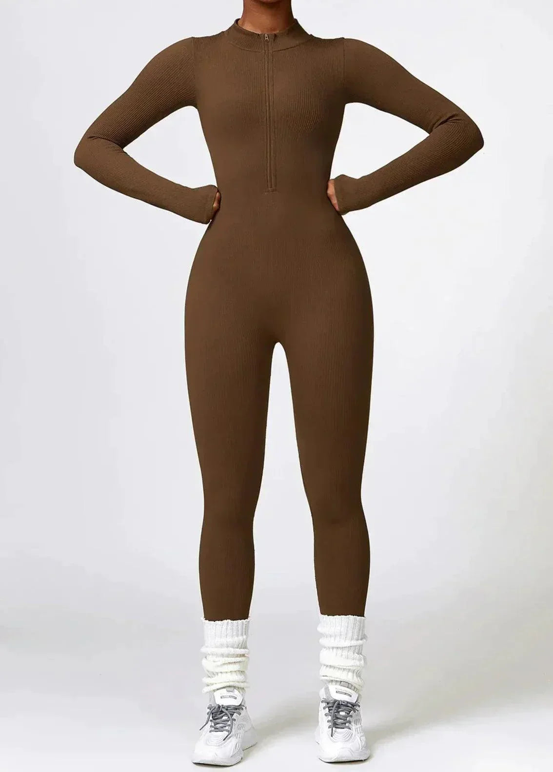 Luxury Full-Body Romper with Long Sleeves - Lisa-Black-XS-Nora Luxe
