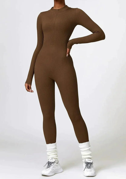 Luxury Full-Body Romper with Long Sleeves - Lisa-Black-XS-Nora Luxe