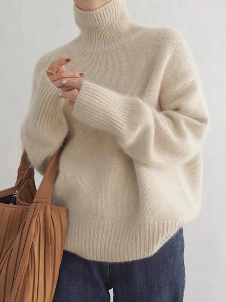 Luxury Ladies Turtleneck - Elara-Beige-S-Nora Luxe