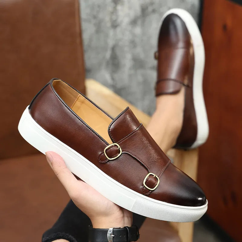 Luxury leather men's shoes with ultimate comfort – Alessio-Brown-5.5-Nora Luxe