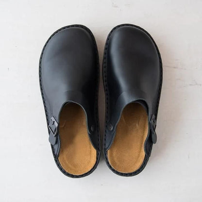 Luxury leather slippers for men – Elias-Black-6.5-Nora Luxe