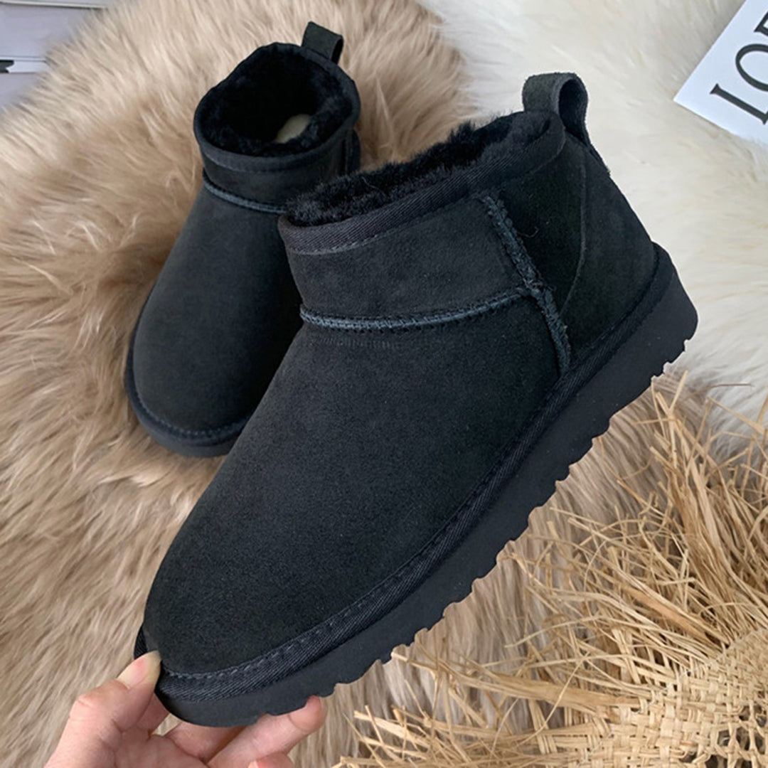 Luxury Low Winter Boots with Fur - Isabella-Black-4.0-Nora Luxe