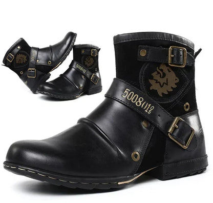 Luxury Men's Boots with Retro Charm - Elliot-Black-5.5-Nora Luxe