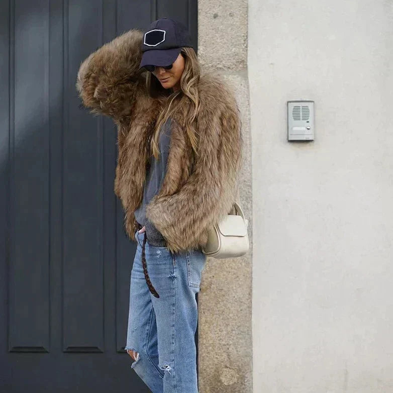 Luxury Plush Fur Coat for Women - Clarisse-S-Nora Luxe