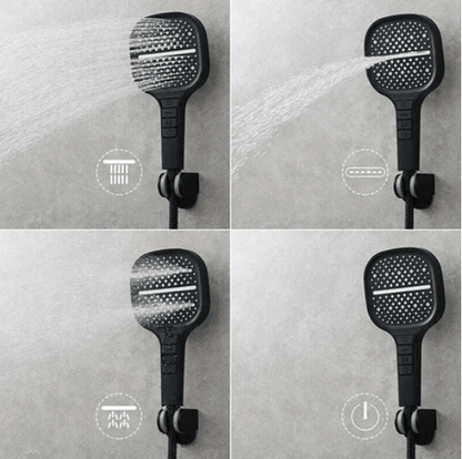 Luxury Shower Head with 7 Settings – HydraLux-Black-The Livary
