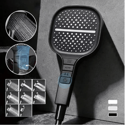 Luxury Shower Head with 7 Settings – HydraLux-Black-The Livary