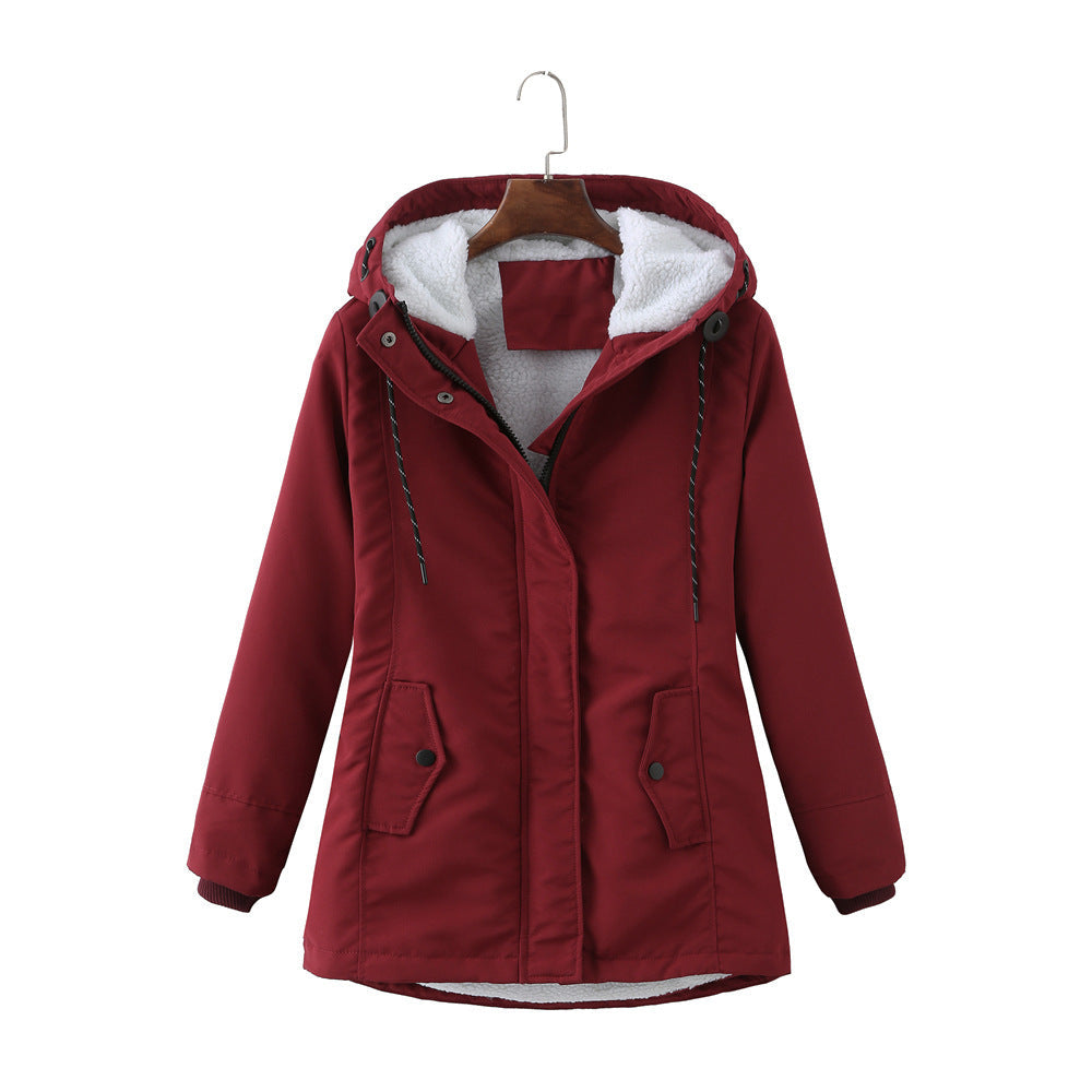 Luxury Winter Coat for Women - Aurora-Bordeaux Red-S-Nora Luxe