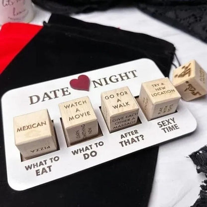 Luxury Wooden Date Night Dice Set - Creative and Exciting Date Ideas - Surprise Game-Nora Luxe