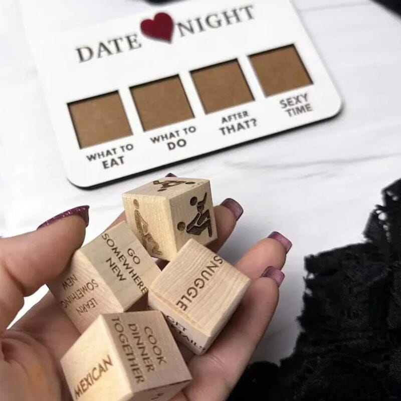 Luxury Wooden Date Night Dice Set - Creative and Exciting Date Ideas - Surprise Game-Nora Luxe
