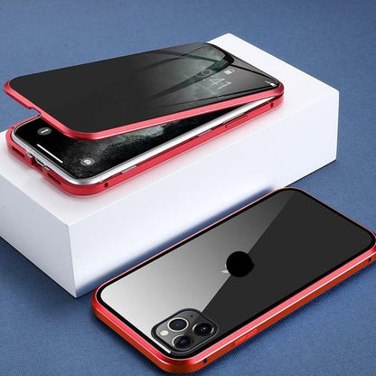 Magnetic iPhone Case with Privacy Protection - PrivaGuard-Red-iPhone XS Max-The Livary