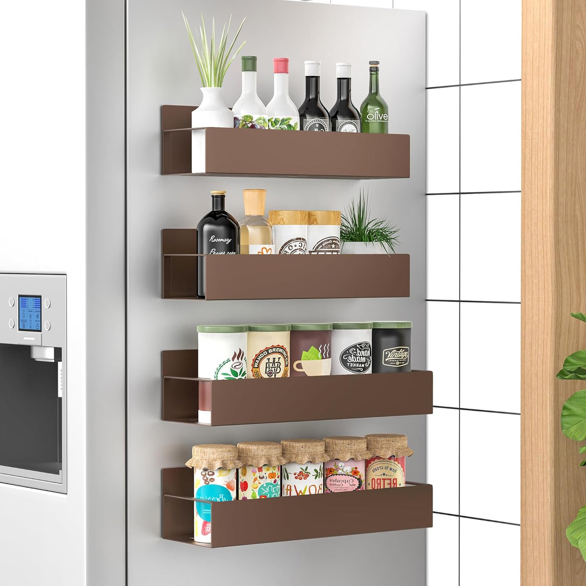 Magnetic Spice Rack Set of 4 – SpiceGrip-Bronze-Nora Luxe