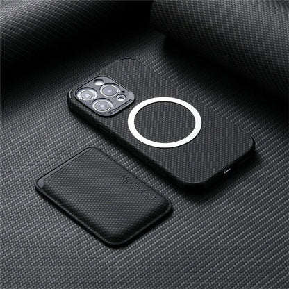 MagSafe Wallet Phone Case - TitanWallet-Carbon Black-iPhone 15 Pro Max-Nora Luxe