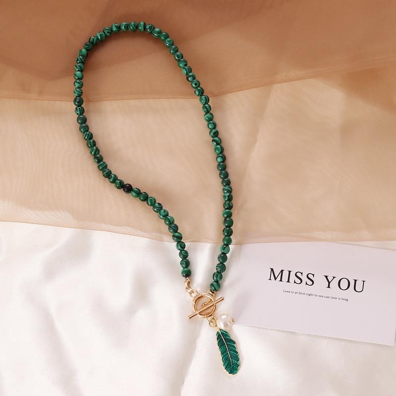 Malachite Natuuraura Necklace - Thalina-Nora Luxe