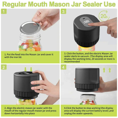 Mason Vacuum Sealer - AirLock-Black-Nora Luxe