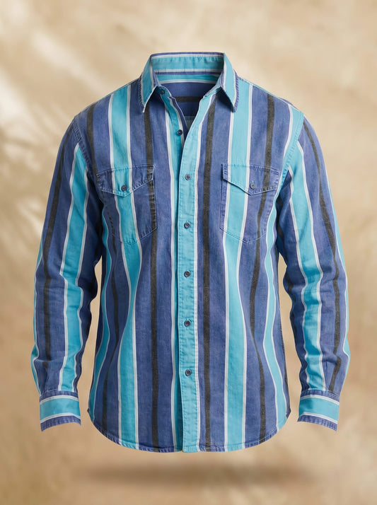 Ralph - Vintage Stripe Long-Sleeve Button-Up Shirt