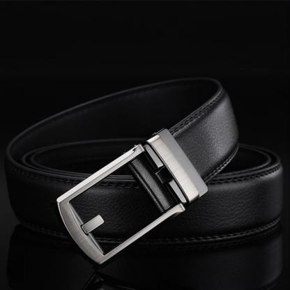 Men's Belt with Automatic Buckle - SnapFit Belt-Black-Nora Luxe