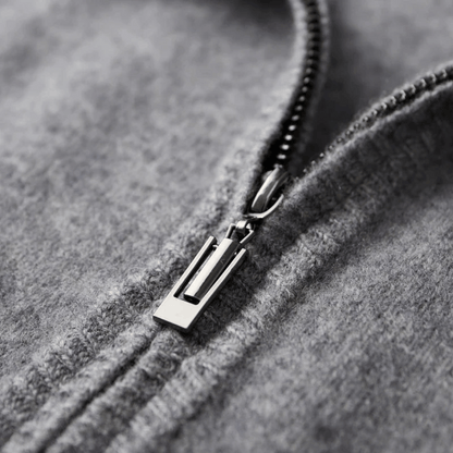 Men's Cashmere Zip Jacket – Laurent-Khaki-S-Nora Luxe