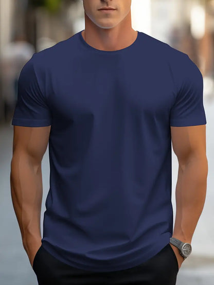 Men's cotton T-shirt – Nico-Dark blue-S-Nora Luxe