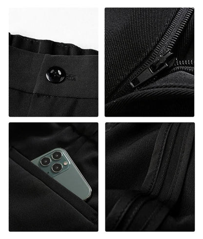 Men's Draped Formal Trousers - Bruno-Black-S-Nora Luxe