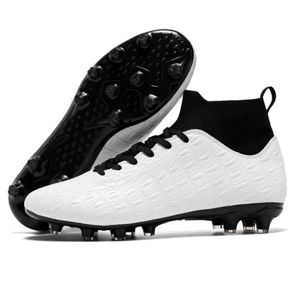 Men's Football Boots with Grip & High Ankle Design – Dario-White-7-The Livary