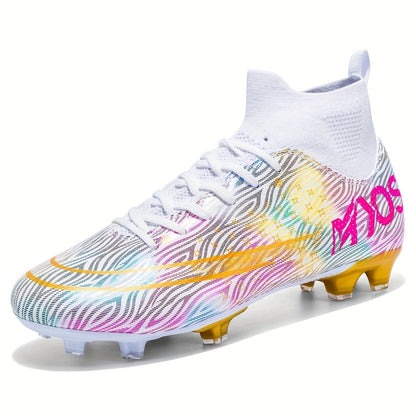 Men's Football Boots with Grip & High Ankle Design – Dario-White-7-The Livary