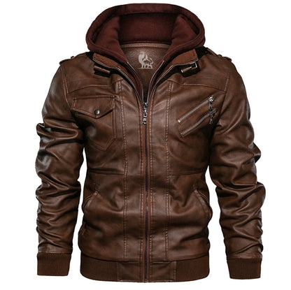Men's learning jacket with detachable hood - Ryder-Brown-S-Nora Luxe