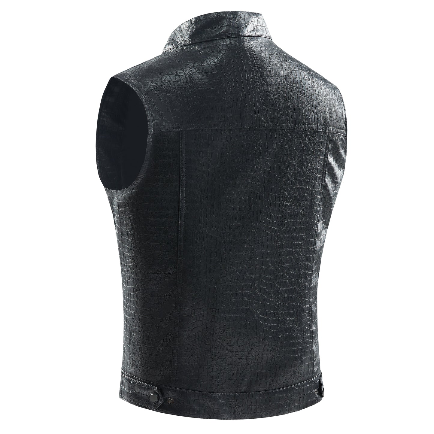 Men's Leather Vest - Viper-Black-S-Nora Luxe