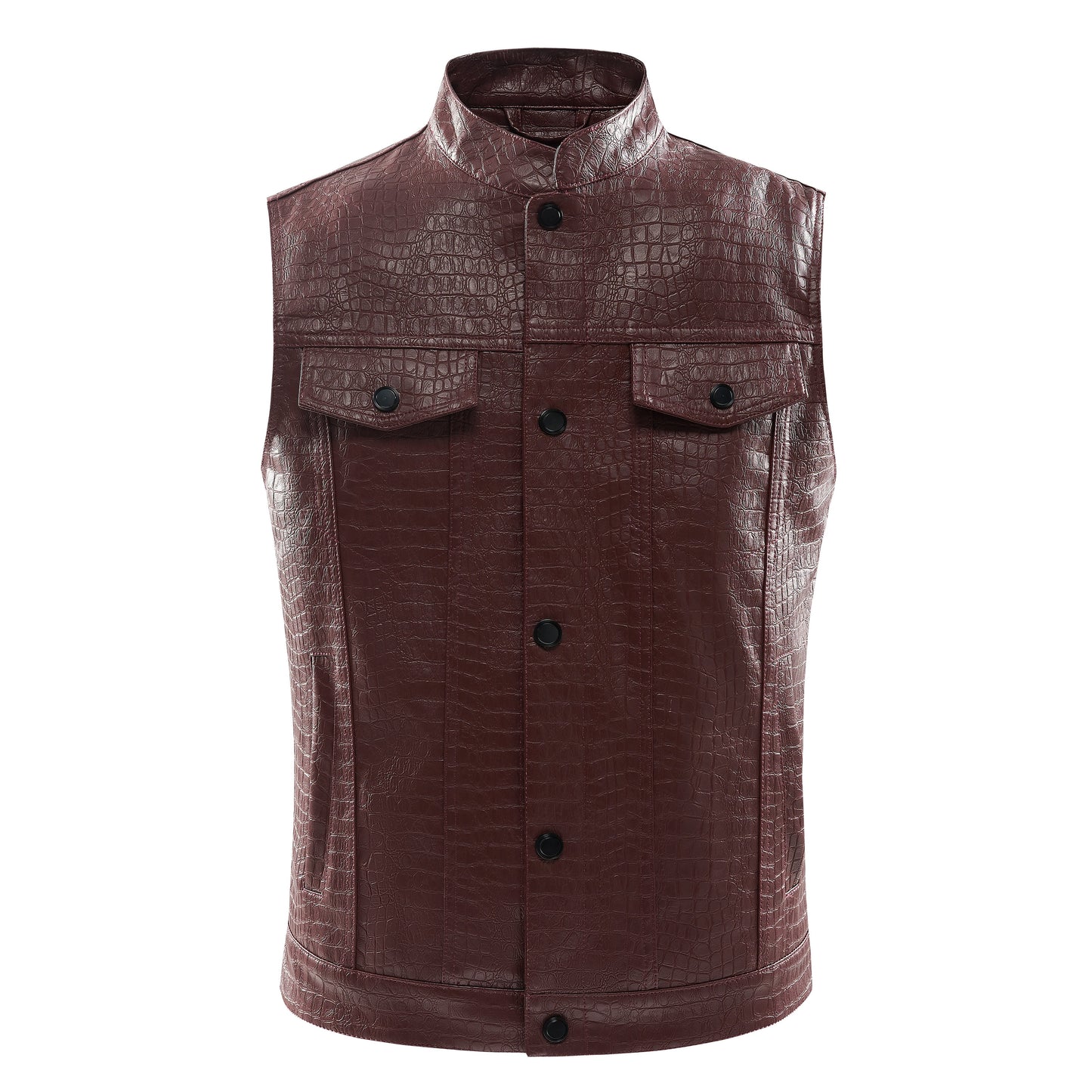 Men's Leather Vest - Viper-Black-S-Nora Luxe