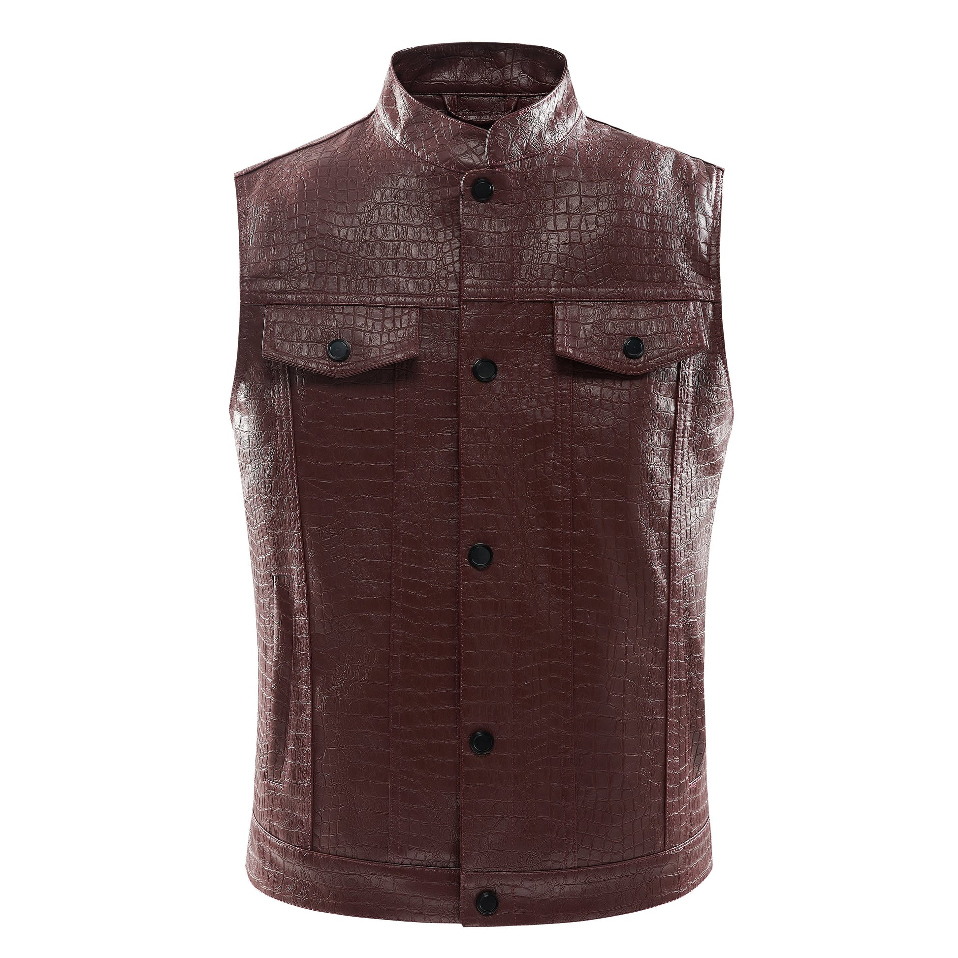 Men's Leather Vest - Viper-Black-S-Nora Luxe