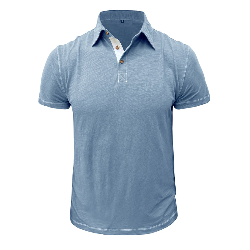 Men's Polo Shirt made of Soft Cotton – Matteo-Light blue-S-Nora Luxe