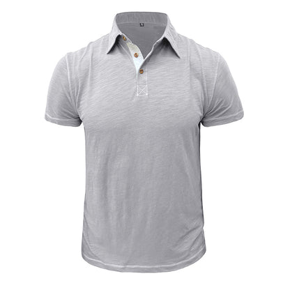 Men's Polo Shirt made of Soft Cotton – Matteo-Light grey-S-Nora Luxe
