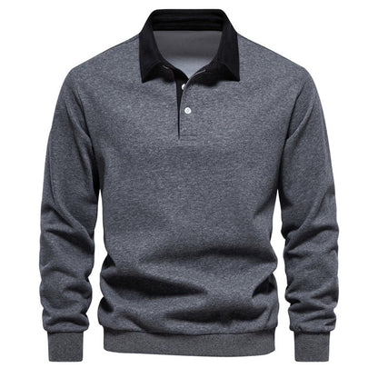 Men's Polo Sweater – Lorenzo-Dark gray-S-Nora Luxe