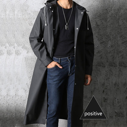 Men's Rain Jacket With Hood - Nimbus-Black-M-Nora Luxe