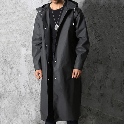 Men's Rain Jacket With Hood - Nimbus-Black-M-Nora Luxe