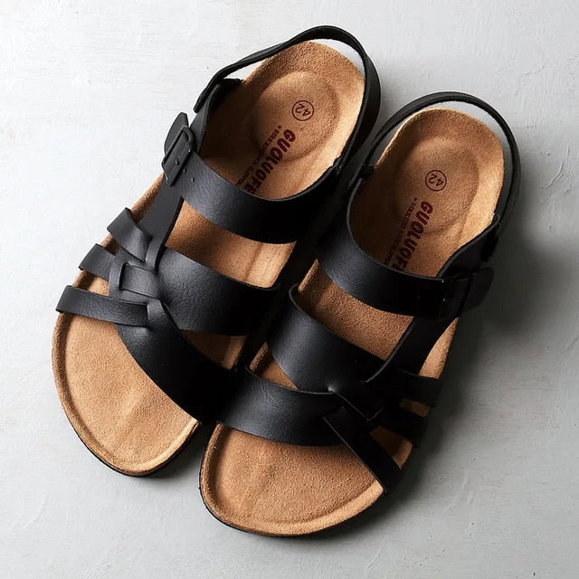 Men's summer sandals with ergonomic footbed – Milton-Black-4.5-The Livary