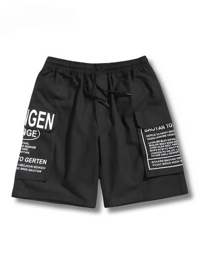 Men's Summer Shorts with Letter Print Street Style Look - Milan-S-Nora Luxe