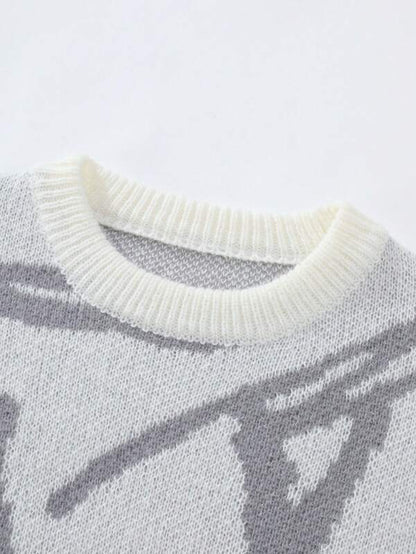 Men's Sweater with Graphic Print - Arvid-Black-S-Nora Luxe